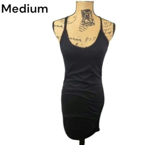 Medium Splendid black knit body on tank dress with ruched sides - Picture 1 of 5